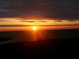 Sunset after heavy rain